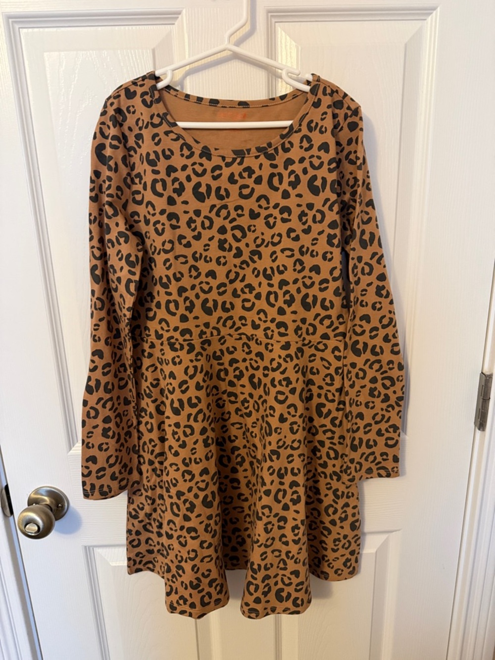 Cat & Jack Leopard Print Long Sleeve Swing Dress